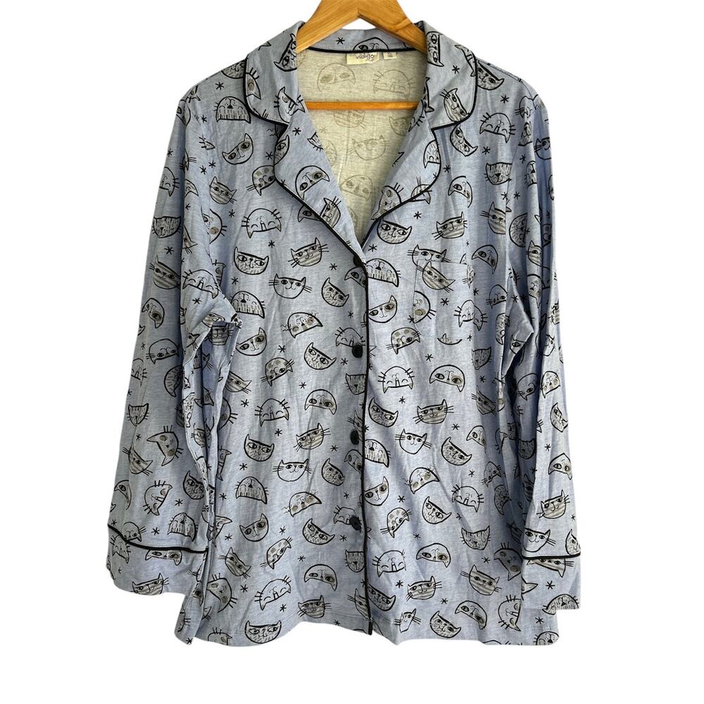 Great Northwest Indigo Women’s Size XL 100% Cotton Cat‎ Novelty Print Sleepshirt